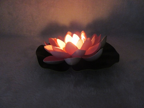 24 Pink Floating Lotus Flower with Candle Wedding Decoration - Click Image to Close